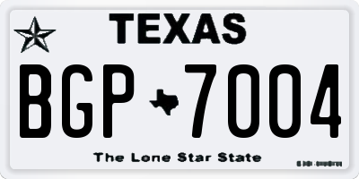TX license plate BGP7004