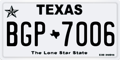 TX license plate BGP7006
