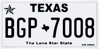 TX license plate BGP7008