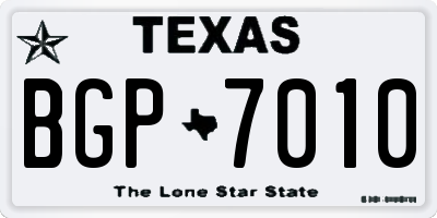 TX license plate BGP7010