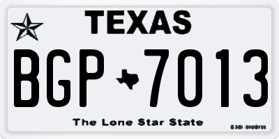 TX license plate BGP7013