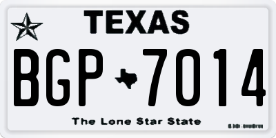 TX license plate BGP7014