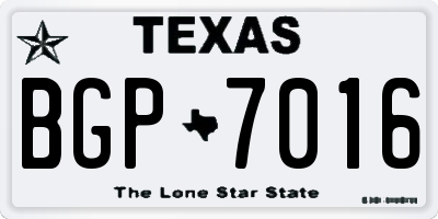 TX license plate BGP7016