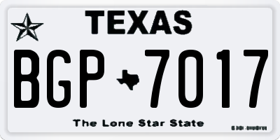 TX license plate BGP7017