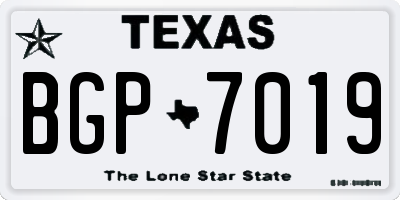 TX license plate BGP7019