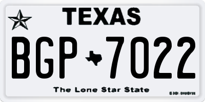 TX license plate BGP7022