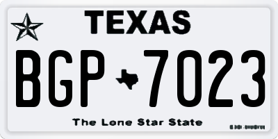 TX license plate BGP7023