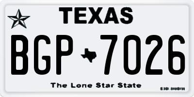 TX license plate BGP7026