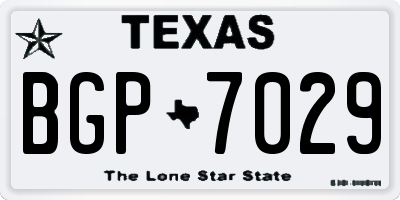 TX license plate BGP7029