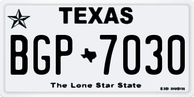 TX license plate BGP7030