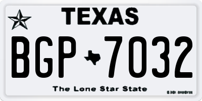 TX license plate BGP7032