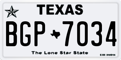 TX license plate BGP7034