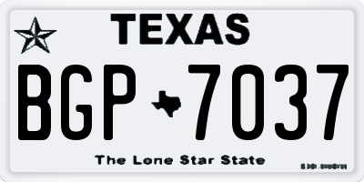 TX license plate BGP7037