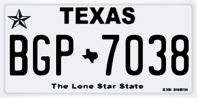 TX license plate BGP7038