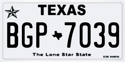TX license plate BGP7039