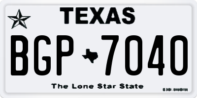TX license plate BGP7040