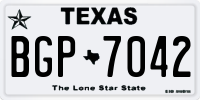 TX license plate BGP7042