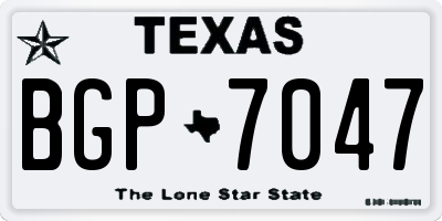 TX license plate BGP7047