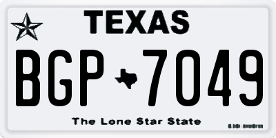 TX license plate BGP7049