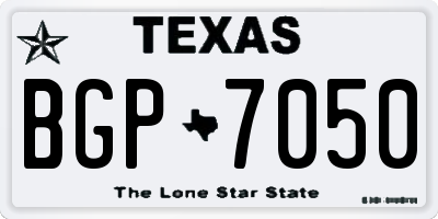 TX license plate BGP7050