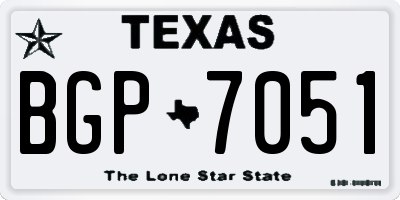 TX license plate BGP7051