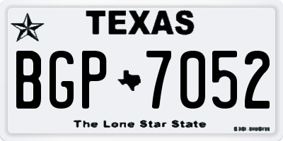 TX license plate BGP7052