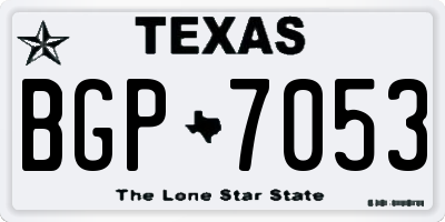 TX license plate BGP7053