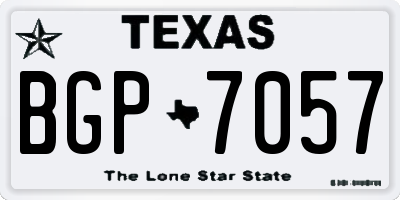 TX license plate BGP7057