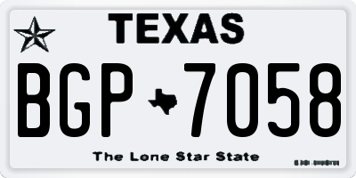 TX license plate BGP7058