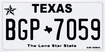 TX license plate BGP7059