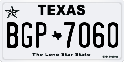 TX license plate BGP7060