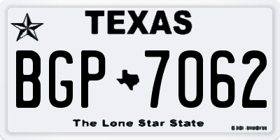 TX license plate BGP7062