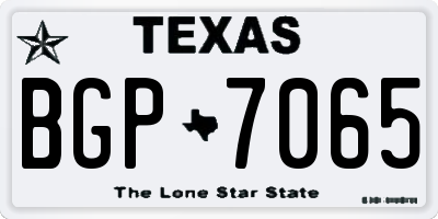 TX license plate BGP7065