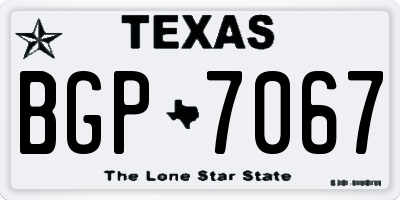 TX license plate BGP7067