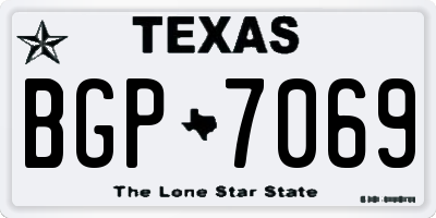 TX license plate BGP7069
