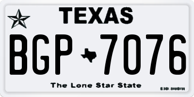 TX license plate BGP7076