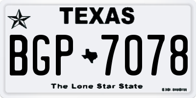 TX license plate BGP7078
