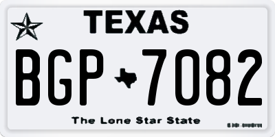TX license plate BGP7082
