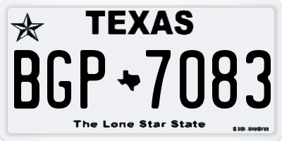 TX license plate BGP7083