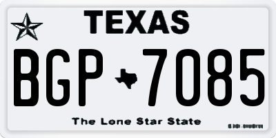 TX license plate BGP7085