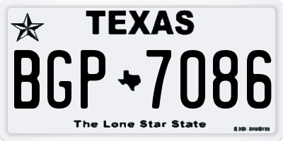 TX license plate BGP7086