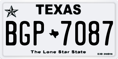 TX license plate BGP7087