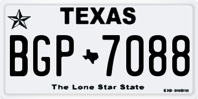 TX license plate BGP7088