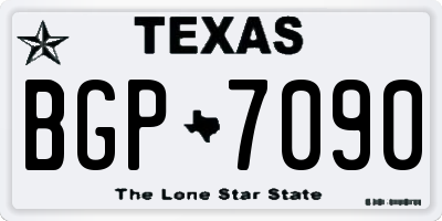 TX license plate BGP7090