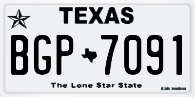 TX license plate BGP7091