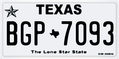TX license plate BGP7093