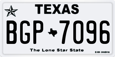 TX license plate BGP7096