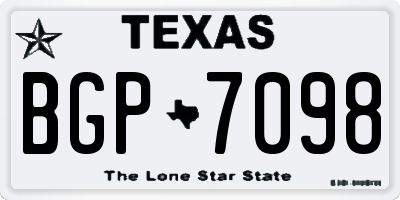 TX license plate BGP7098