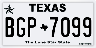 TX license plate BGP7099