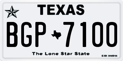 TX license plate BGP7100
